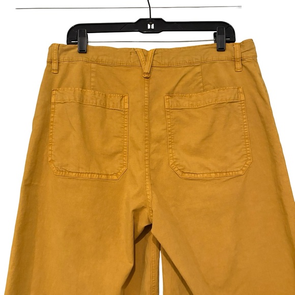 Point Sur J. Crew Wide Leg Cropped Pants Washed Mustard Yellow, Sz 32 - Picture 9 of 14